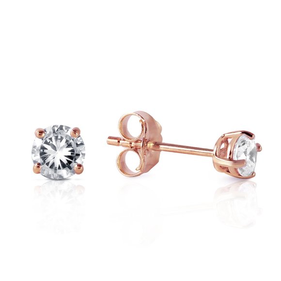 14K. GOLD STUD EARRINGS WITH 0.30 CT.DIAMONDS